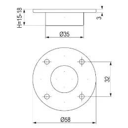 Plastična nogica 35 × 15 mm / antracit