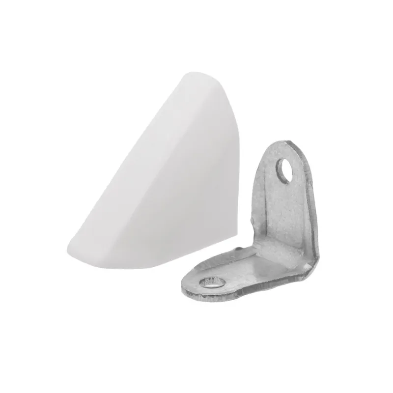 Kovinski kotnik s PVC-kapico – bel / 10 kosov