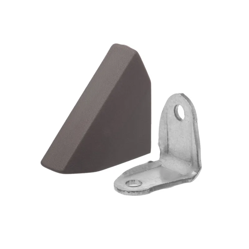 Kovinski kotnik s PVC-kapico – temno rjav / 10 kosov