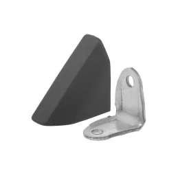 Kovinski kotnik s PVC-kapico – črna / 10 kosov