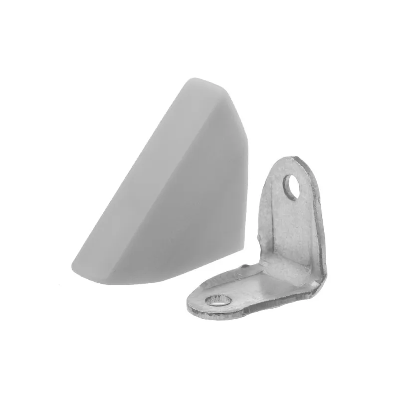 Kovinski kotnik s PVC-kapo – siv / 10 kosov