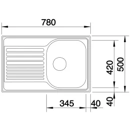 Pomivalno korito Blanco TIPO 45 S Compact iz nerjavnega jekla