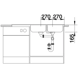 Pomivalno korito Blanco TIPO 8 S iz nerjavečega jekla