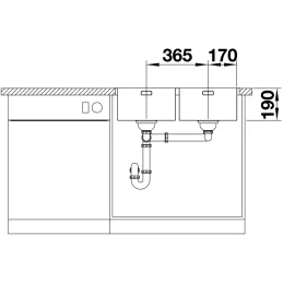 Pomivalno korito iz nerjavnega jekla Blanco ANDANO 340/340-IF