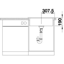 Keramično korito Blanco PALONA 6 / z vlečnim gumbom