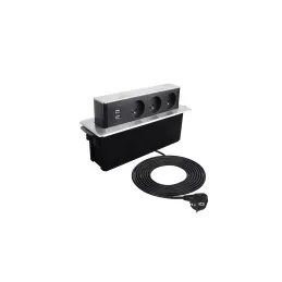 Izvlečna električna vtičnica HOPBOX FRENCH / Brušen aluminij