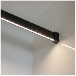 Obešalna palica SLIM za LED-trak s pokrovčkom / Črna