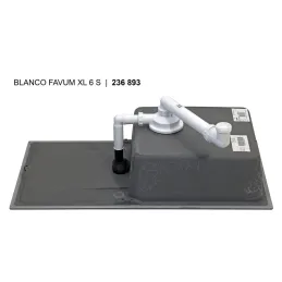 Komplet Blanco keramično pomivalno korito FAVUM XL 6 S + armatura DARAS S Silgranit