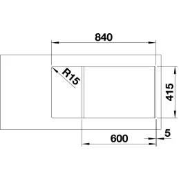 Komplet Blanco keramično pomivalno korito FAVUM XL 6 S + armatura DARAS S Silgranit