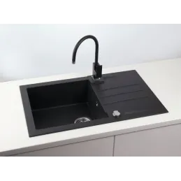 Komplet granitnega pomivalnega korita Alveus ROCK 130 + armatura SIROS Granit