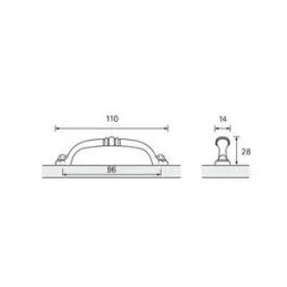 Ročaj SOFIA / Črna patina
