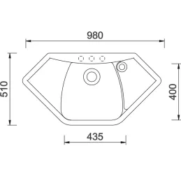 Granitno pomivalno korito Sinks NAIKY 980