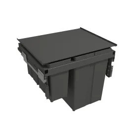 Izvlečni koš za odpadke STAR 600 mm – 2 × 29 l + 2 × 8 l z nosilci vrat / antracitna barva