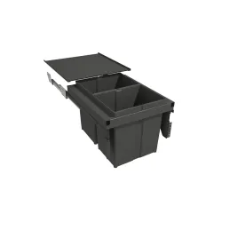 Izvlečni koš za odpadke 450 mm – 2 × 29 l z nosilci vrat / antracitna barva