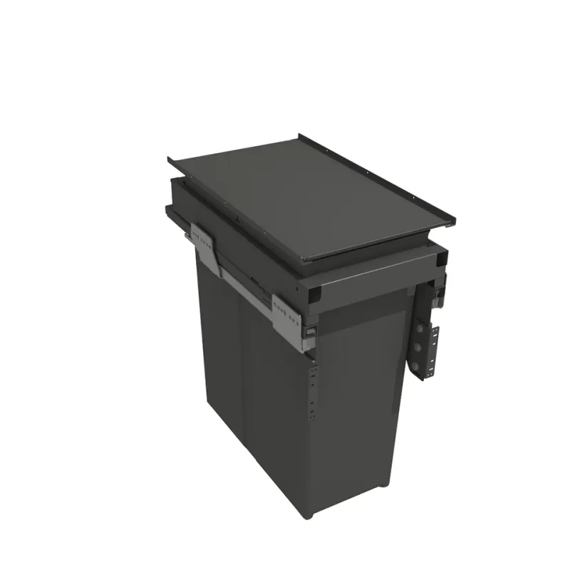 Izvlečni koš za odpadke 300 mm – 1 × 40 L z nosilci za vrata / antracitna barva