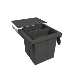Izvlečni koš za odpadke STAR 600 mm – 2 × 40 l z ročajema vrat / antracitna barva