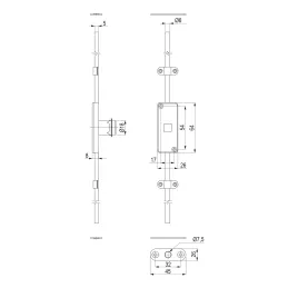 Dvostranska ključavnica 1000 mm EXCELENT / nikelj