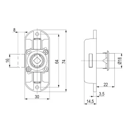 Trojkraki lok 1000 mm EXCELENT / Nikel