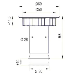 Noga za omaro 65 mm / Črna