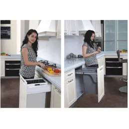 Izvlečni koš za odpadke INTERBIN 600 / Siv