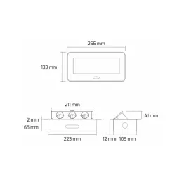 Izvlečna električna vtičnica 3 × 230 V / aluminij