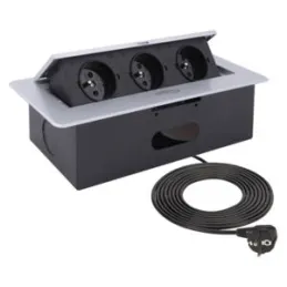 Izvlečna električna vtičnica 3 × 230 V / aluminij