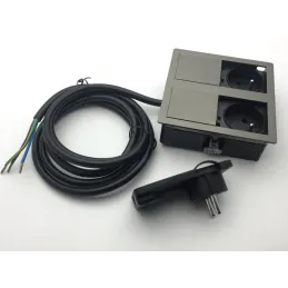Električna vtičnica VersaHit 2 x 230V FRENCH / Kositrna